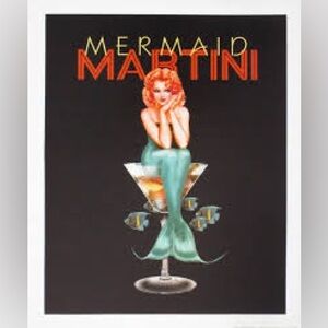 Ralph Burch Mermaid Martini Canvas Art